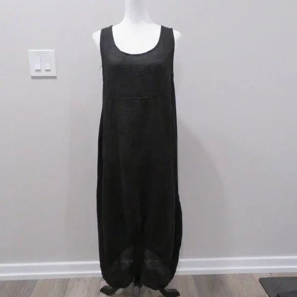 Made in Italy Dresses | Made in Italy Black Linen Sleeveless Maxi Dress | Color: Black | Size: No Size | Ladybagint's Closet
